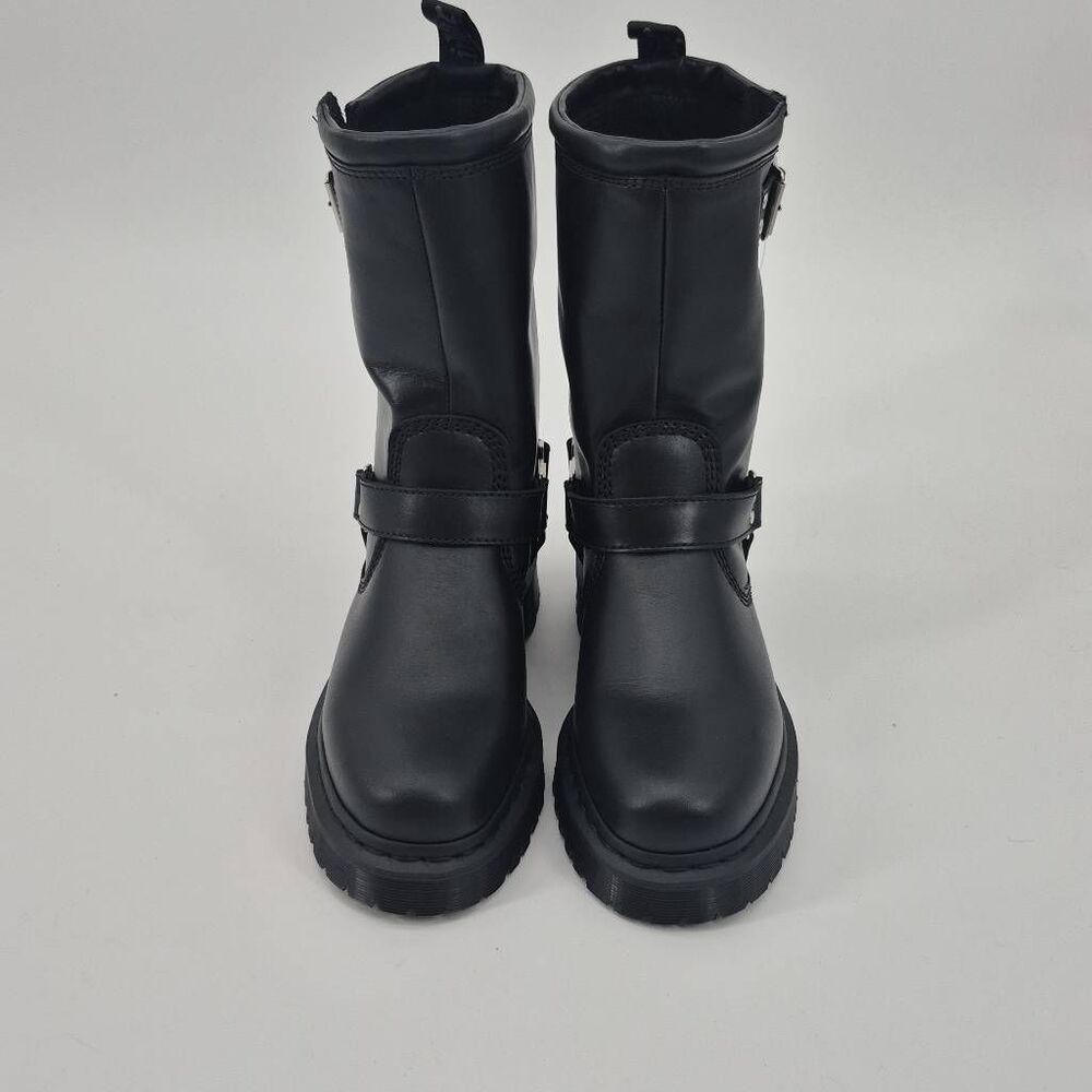 Dr Martens Anistone Hi Tall Pull On Biker Boots Women's Size 9 - Picture 2 of 6